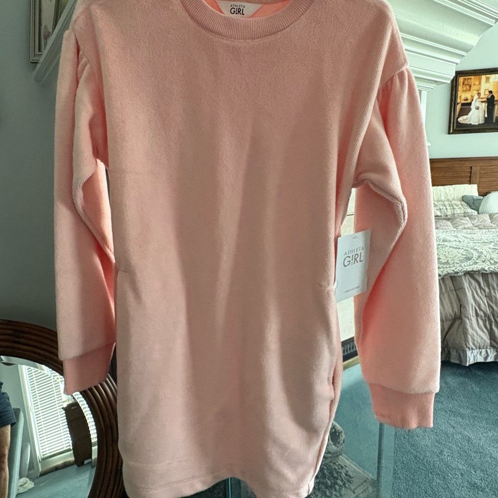 Athleta Girl Blush Pink sweatshirt dress